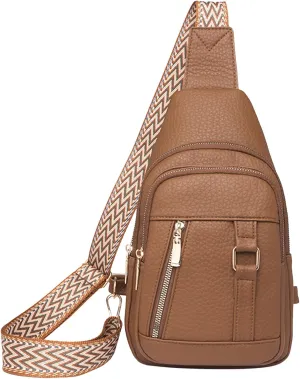 Women's Crossbody Handbags 2024 New Leather Fanny Pack for Girls,trendy Chest Bag Backpack with Adjustable Strap,cross Body Bag for Travel Outdoor Sports Hiking