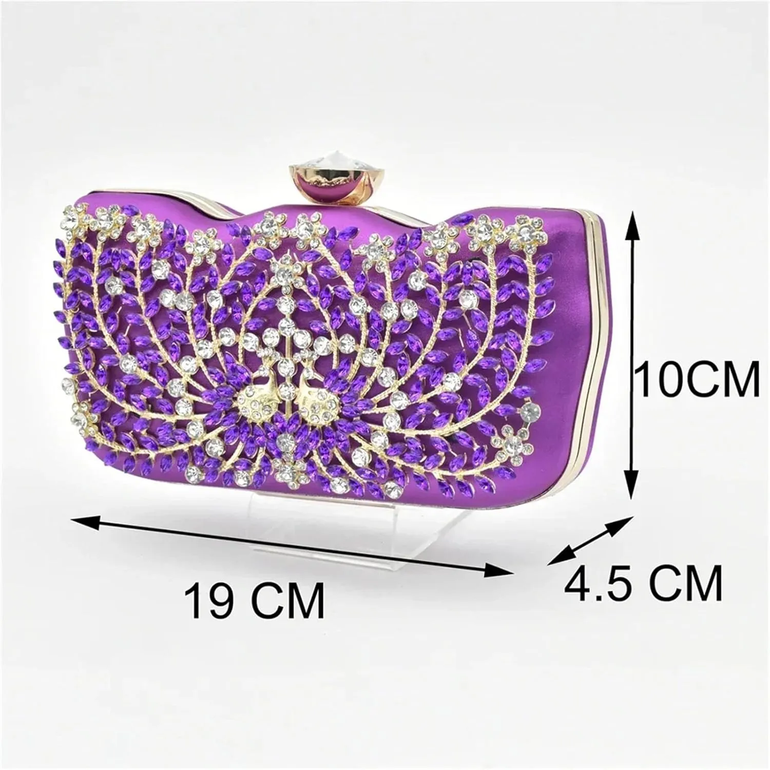 Women's Elegant Rhinestone Party Set - High Heel Pumps & Matching Clutch Bag