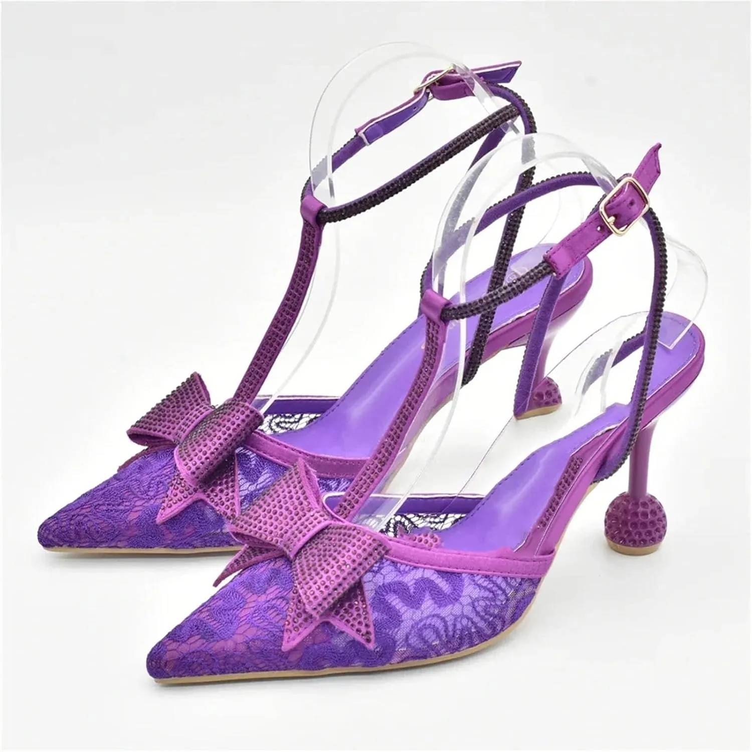 Women's Elegant Rhinestone Party Set - High Heel Pumps & Matching Clutch Bag