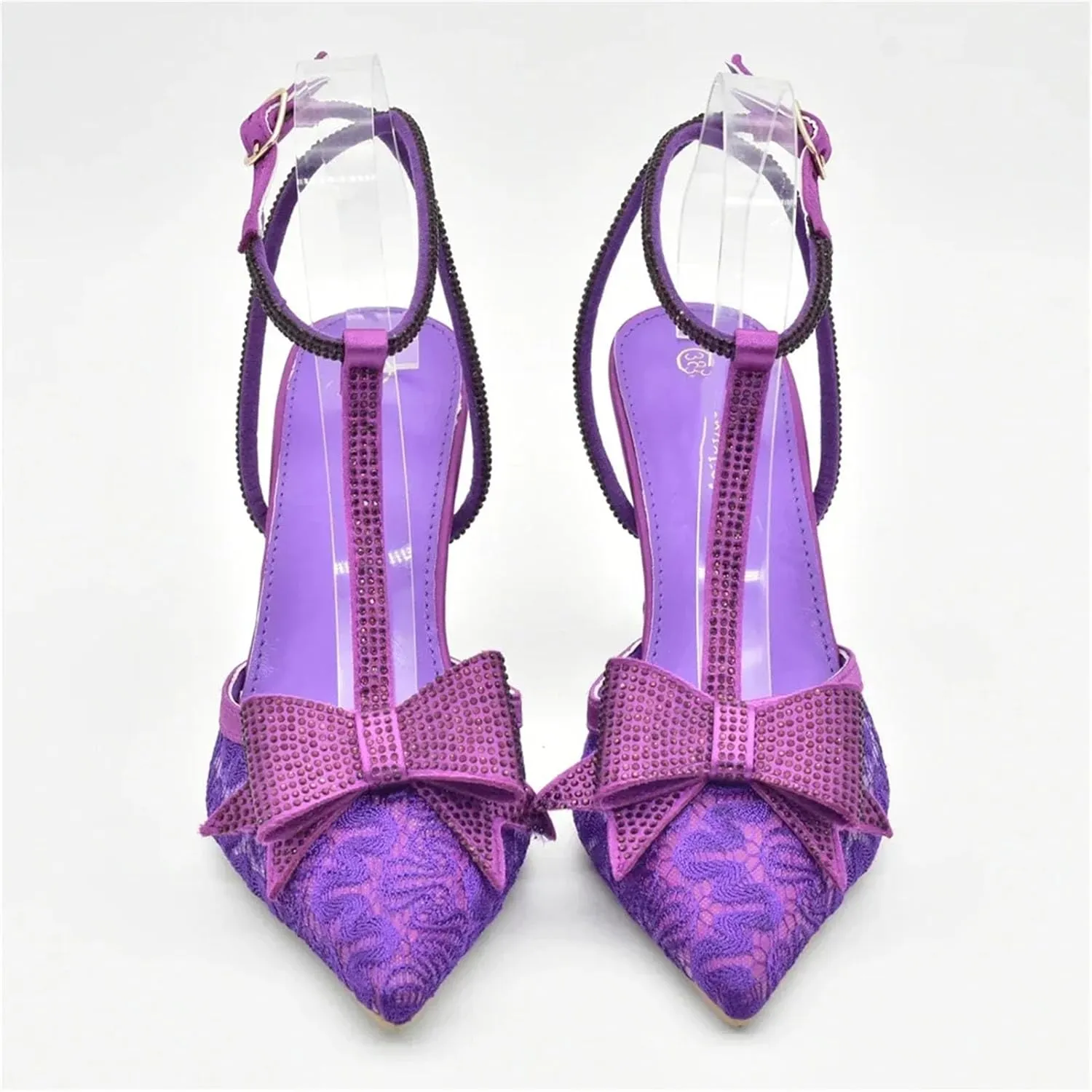 Women's Elegant Rhinestone Party Set - High Heel Pumps & Matching Clutch Bag