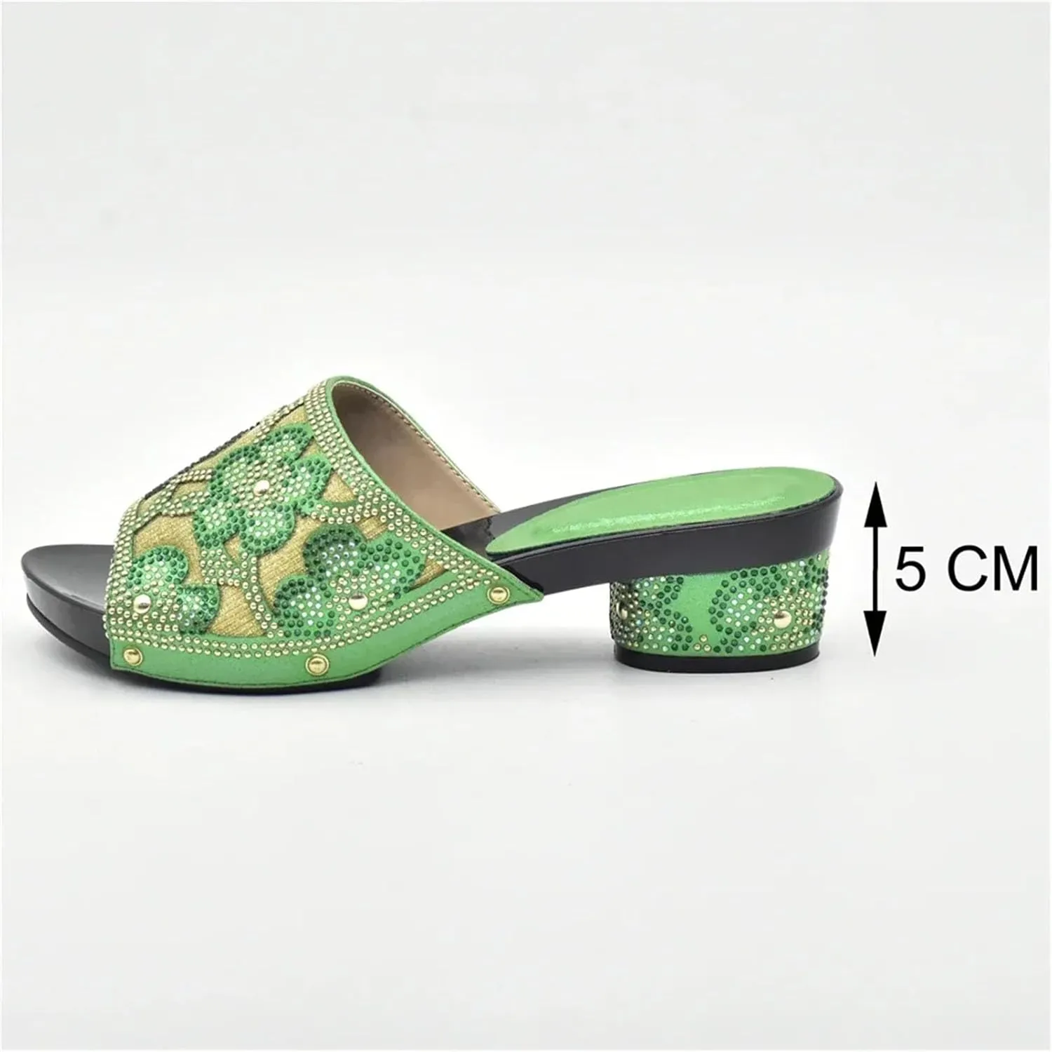 Women's EN8 Color Nigerian Shoe & Bag Set - Italian Rhinestone Pumps & Matching Clutch for African Weddings