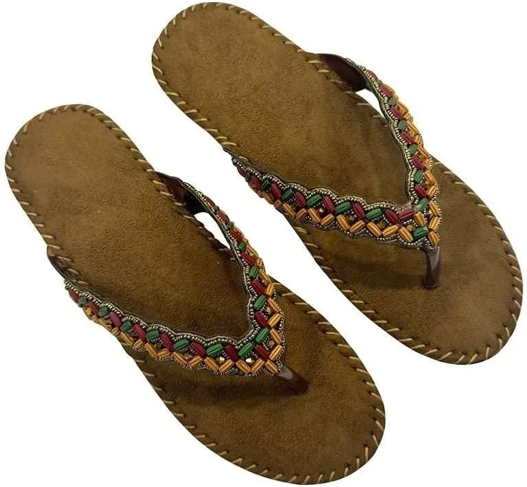 Womens Fashion Orthotic Etnic Flip Flops Ladies Slip On Cushion Thong Sandals With Comfortable Arch Support