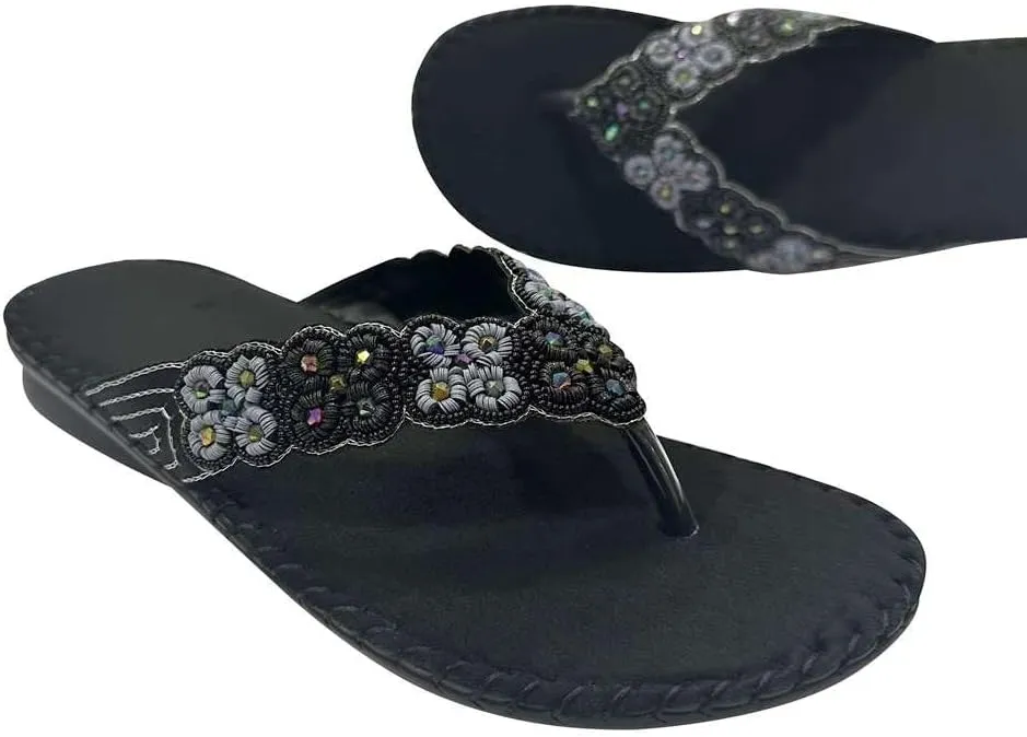 Womens Fashion Orthotic Etnic Flip Flops Ladies Slip On Cushion Thong Sandals With Comfortable Arch Support