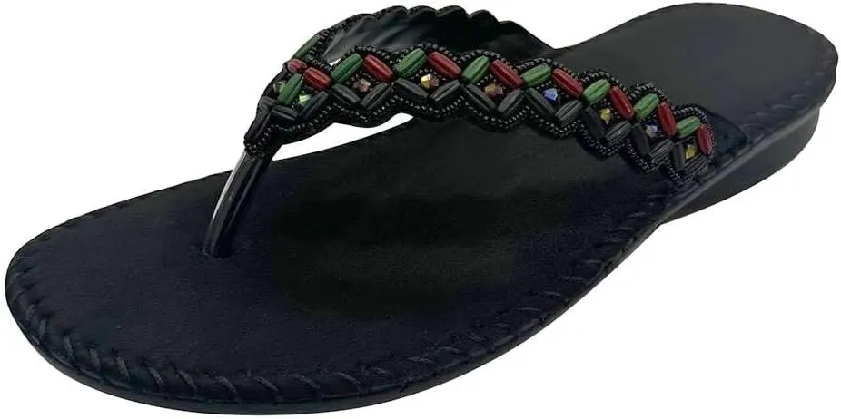 Womens Fashion Orthotic Etnic Flip Flops Ladies Slip On Cushion Thong Sandals With Comfortable Arch Support