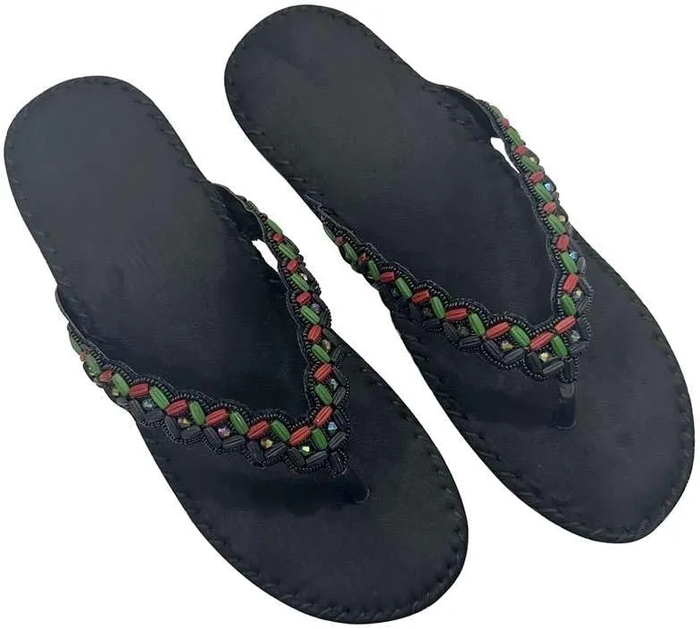 Womens Fashion Orthotic Etnic Flip Flops Ladies Slip On Cushion Thong Sandals With Comfortable Arch Support