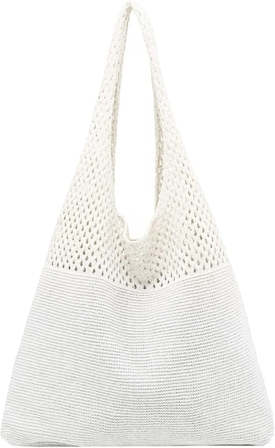 Women's Fashion Shoulder Bags Cute Hobo Tote Handbags Mini Clutch Purses with Zipper Closure Fashion Beach Bag(White)