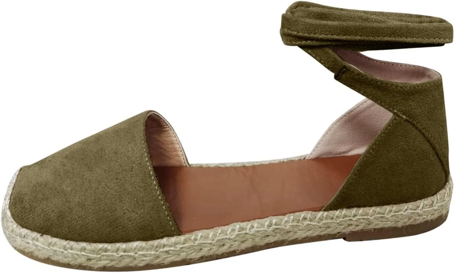 Womens Flat Espadrille Closed Toe Sandals Summer Espadrilles Heel Slingback Ankle Buckle Strap Shoes Lace Up Comfy Casual Outdoor Classic Sandals Breathable Lightweight Walking Footwear