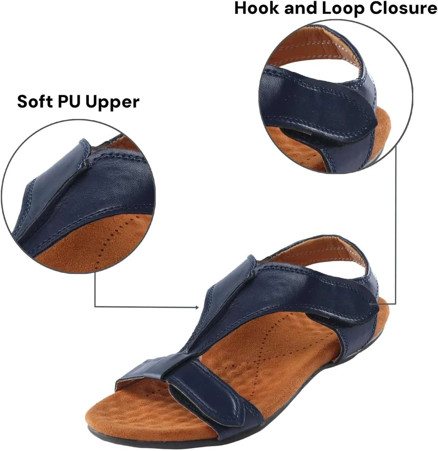 Women's Flat Sandals Arch Support Orthopedic Sandals for Women 2025 Comfortable Soft Cushion Sandal Fashion Summer Beach Vacation Comfort Shoes