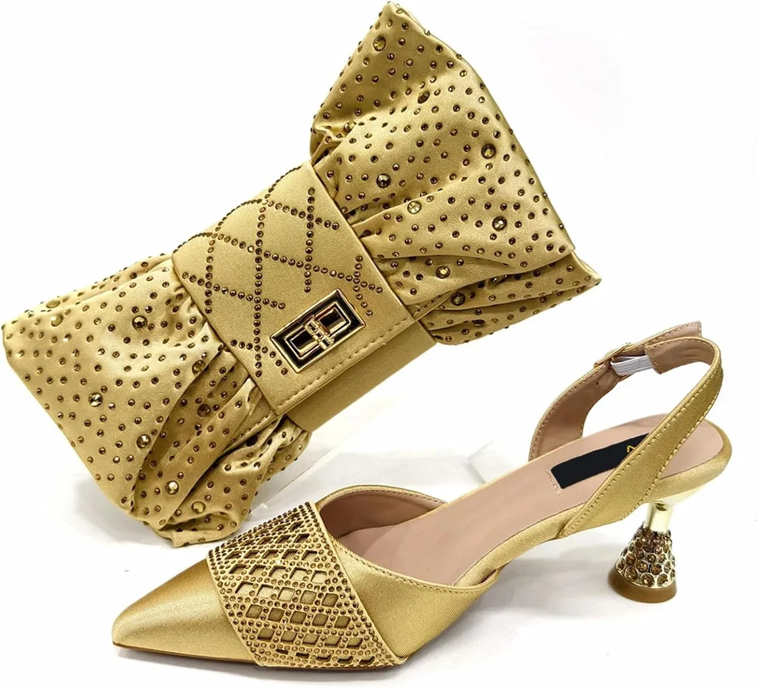 Women's Fuchsia African-Italian Fusion Set - Satin Bow-Embellished Pumps & Floral Appliqu Clutch for Spring Weddings