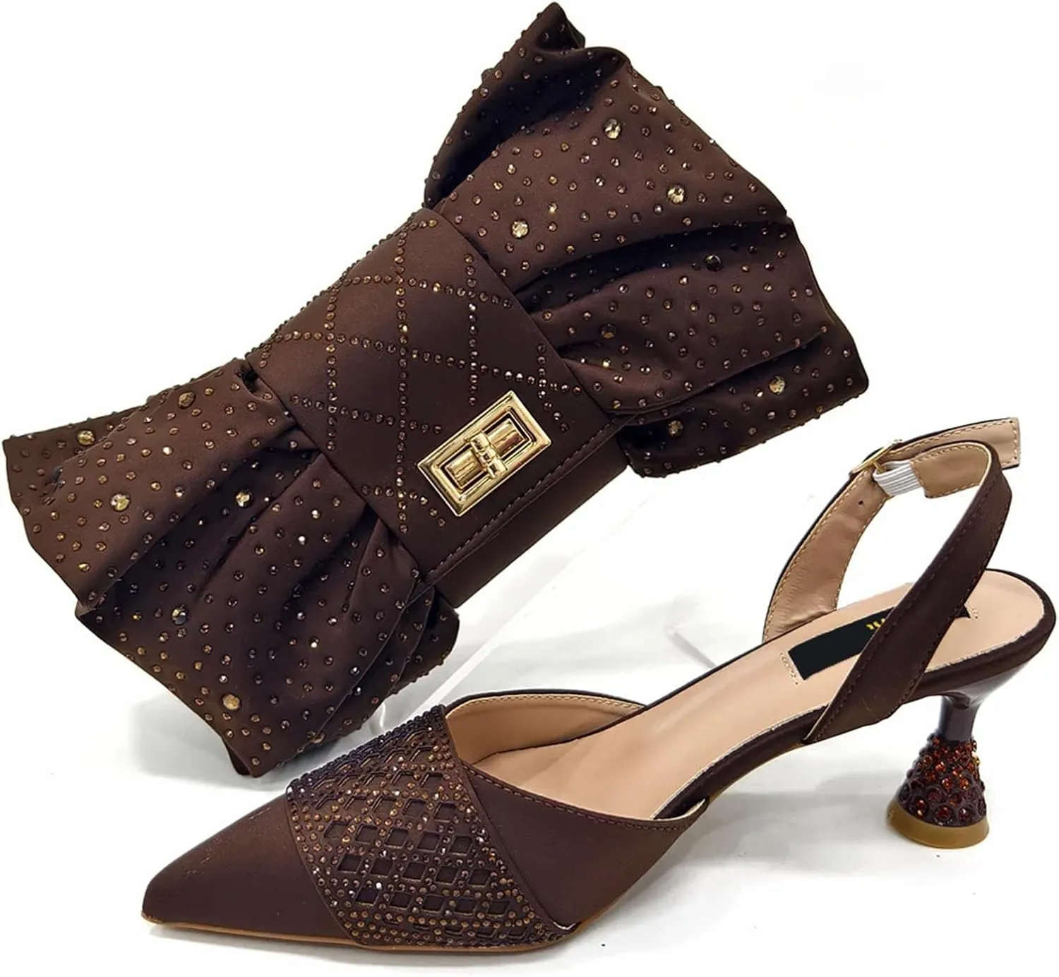 Women's Fuchsia African-Italian Fusion Set - Satin Bow-Embellished Pumps & Floral Appliqu Clutch for Spring Weddings