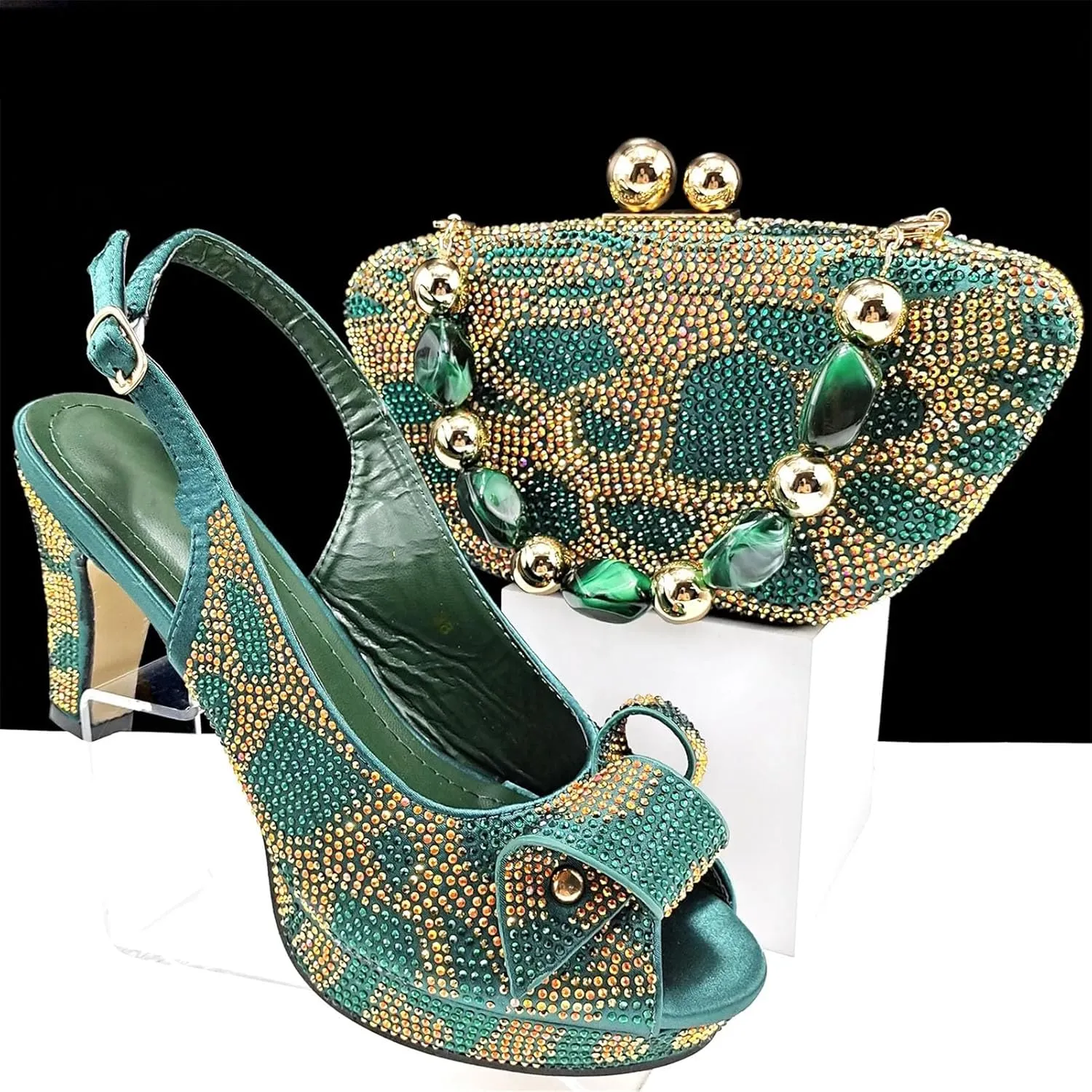 Women's Fuchsia Italian Platform Pumps & Clutch Wedding Essentials