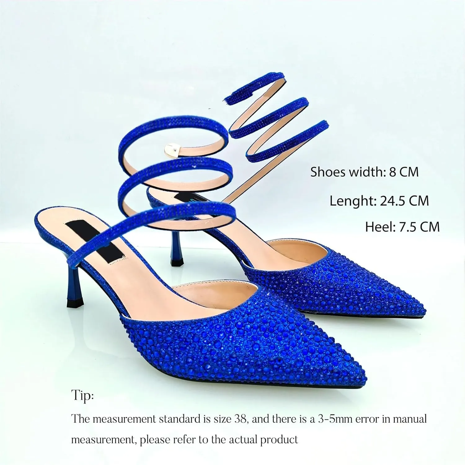 Women's Girly African Wedding Set - Diamond-Encrusted Pointed Toe Heels & Crystal Clutch for Bridal Elegance