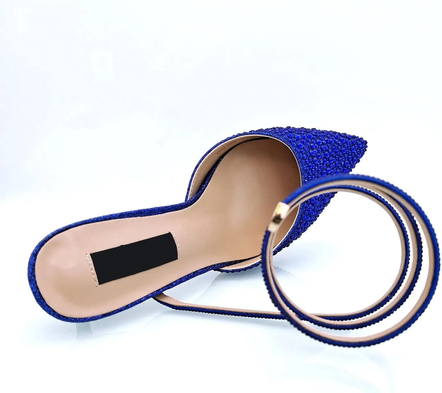 Women's Girly African Wedding Set - Diamond-Encrusted Pointed Toe Heels & Crystal Clutch for Bridal Elegance