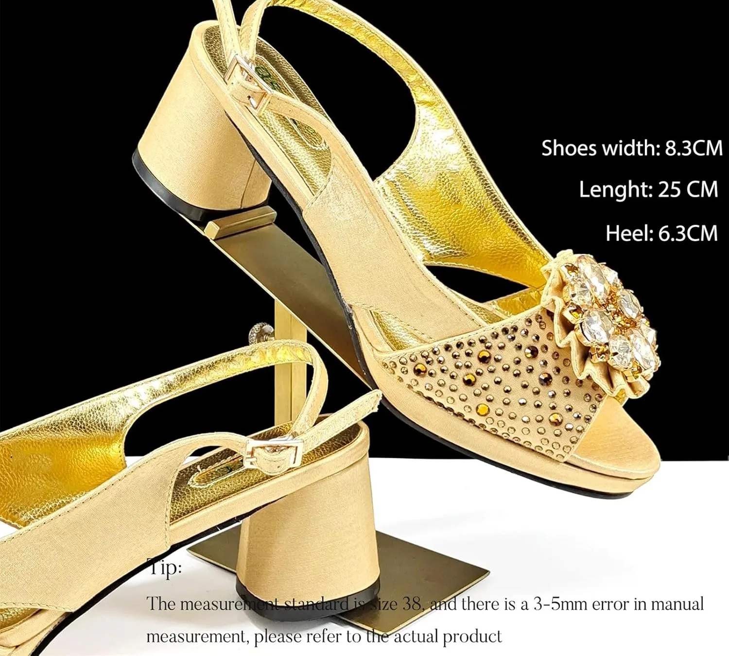 Women's Gold INS African-Italian Set - Artisan-Crafted Stilettos & Pearl-Clasp Clutch for Luxury Weddings