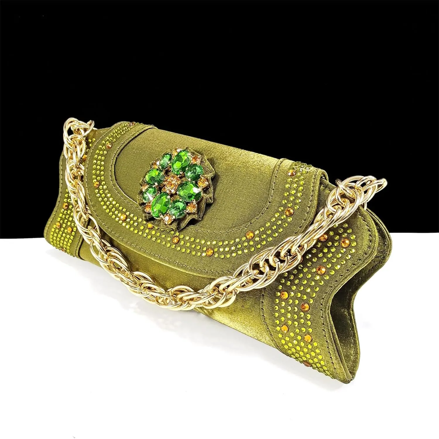 Women's Gold INS African-Italian Set - Artisan-Crafted Stilettos & Pearl-Clasp Clutch for Luxury Weddings