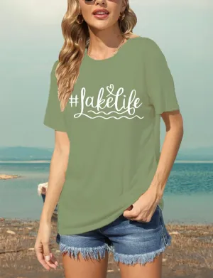 Womens Graphic Tees Funny Sayings Letter Print Casual Top Workout Basic Tunic Shirt