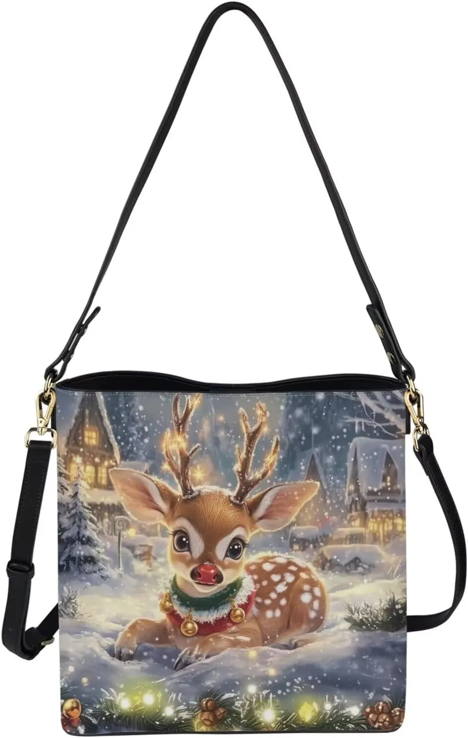 Womens Handbag, Pu Leather Bucket Tote Purse and Handbags Satchel Purse Designer Work Shoulder Bags