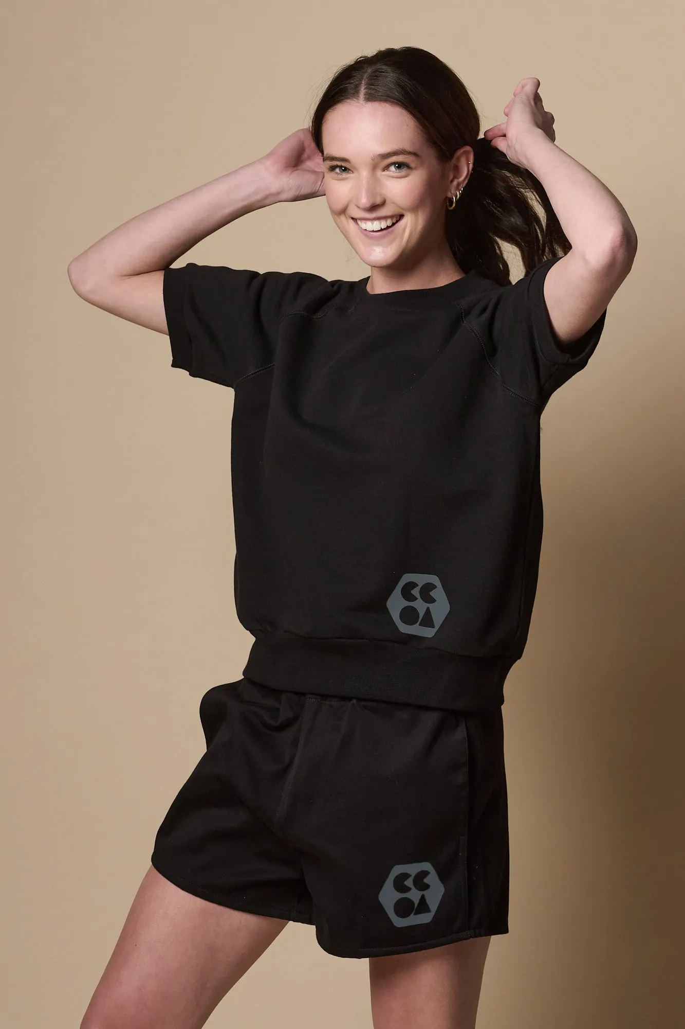 Women's Heavyweight Sports Short Plastic Free - Black