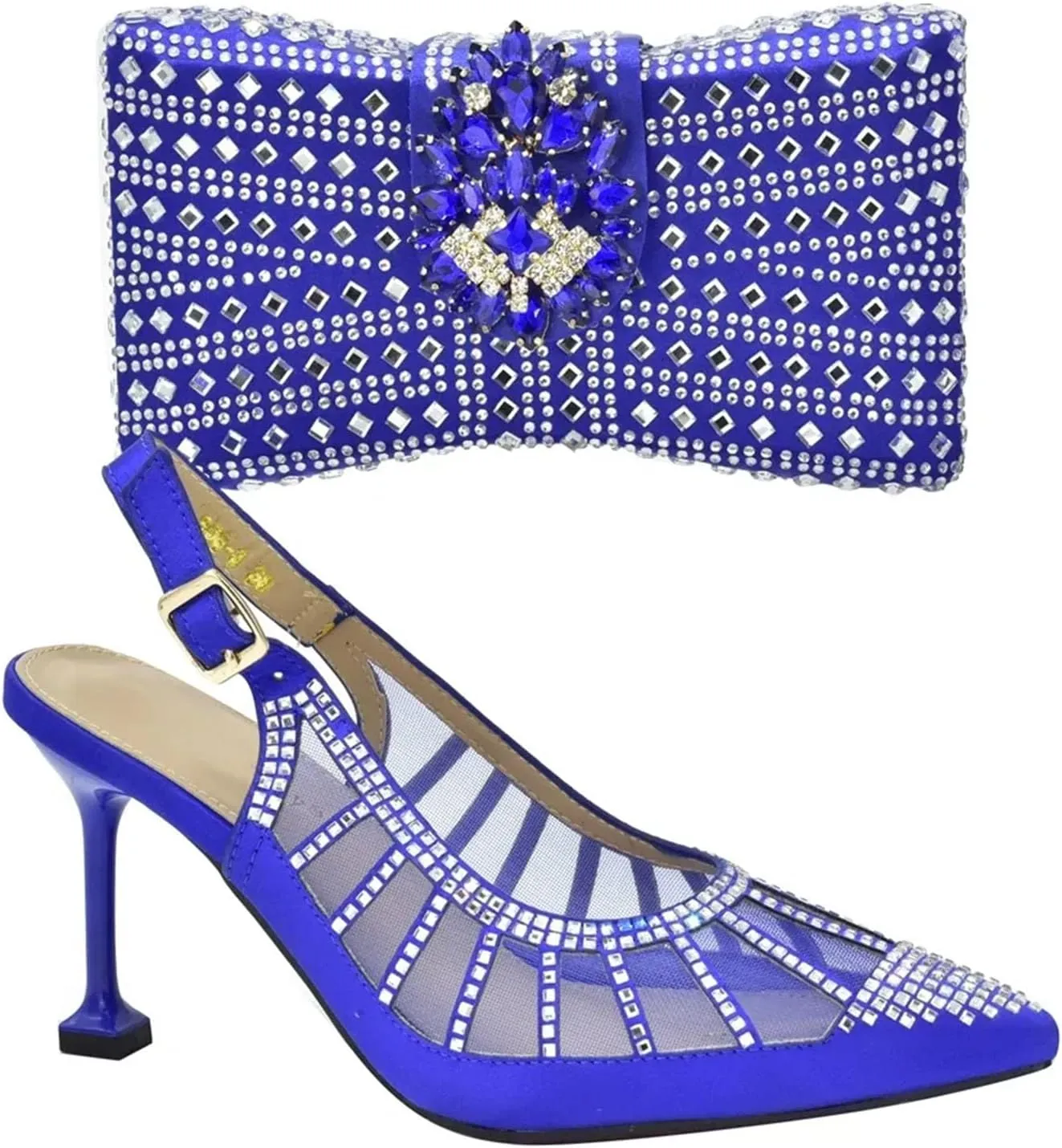 Women's Italian Applique Bridal Set - Wedding Shoes & Matching Clutch Bag