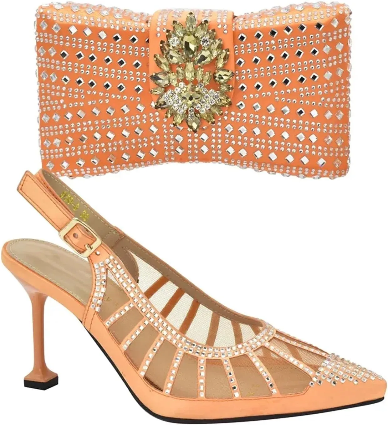 Women's Italian Applique Bridal Set - Wedding Shoes & Matching Clutch Bag