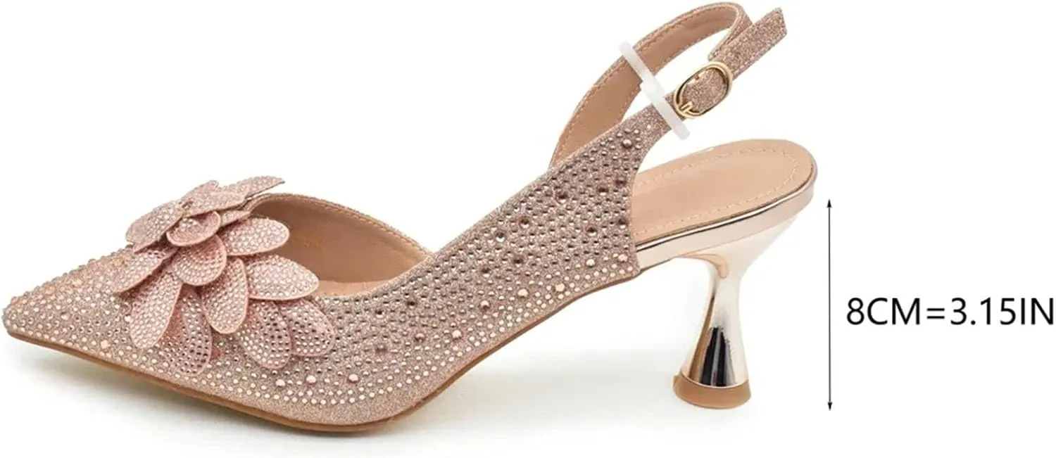 Women's Italian Bridal Diamond Set - Full Crystal Wedding Shoes & Luxury Evening Bag