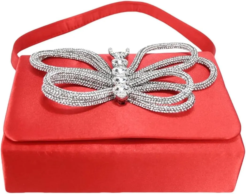 Women's Italian Mature Red Pointed Toe Pumps & Clutch Set - Elegant Wedding Shoes and Bag