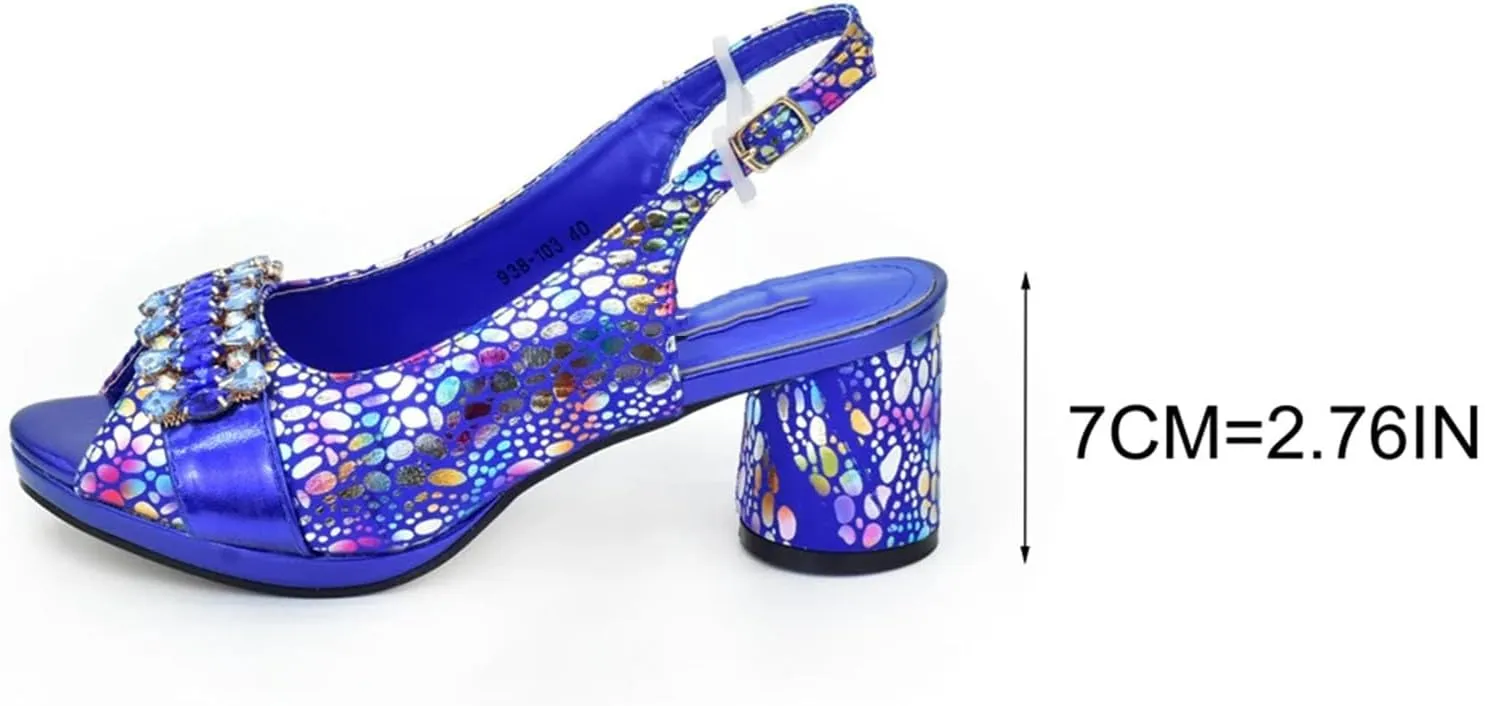 Women's Italian Rhinestone Bridal Set - Luxury Heel Pumps & Matching Wedding Clutch