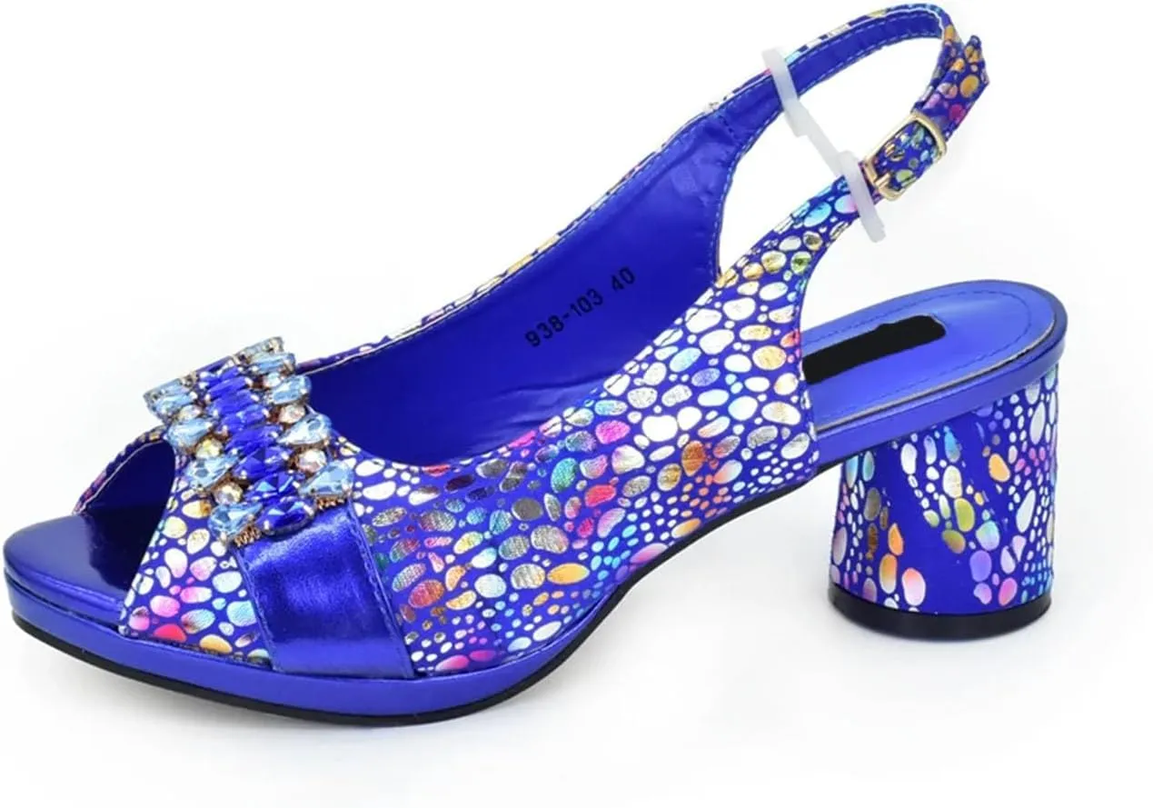 Women's Italian Rhinestone Bridal Set - Luxury Heel Pumps & Matching Wedding Clutch
