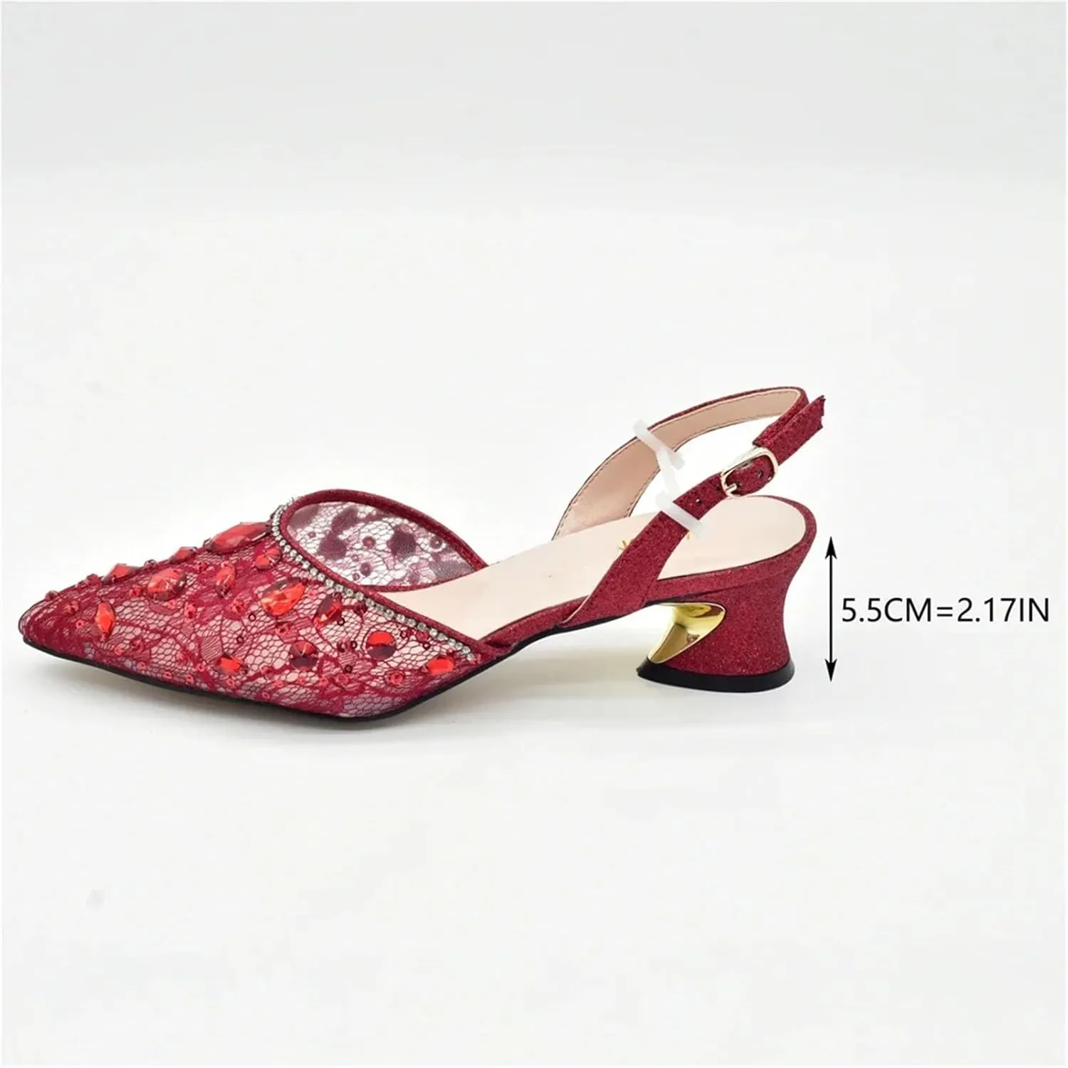 Women's Italian Rhinestone Wedding Set - High Heel Pumps & Matching Clutch Bag