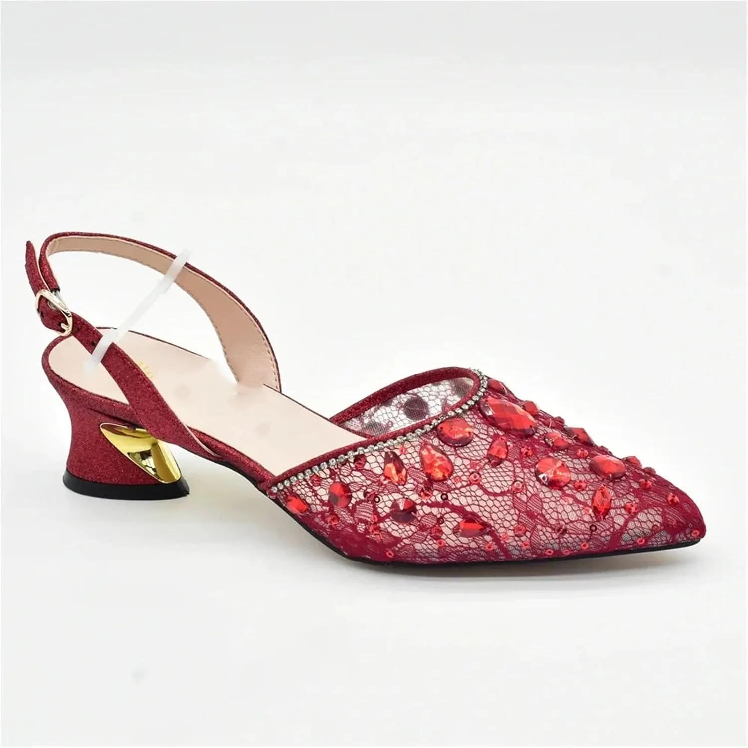 Women's Italian Rhinestone Wedding Set - High Heel Pumps & Matching Clutch Bag