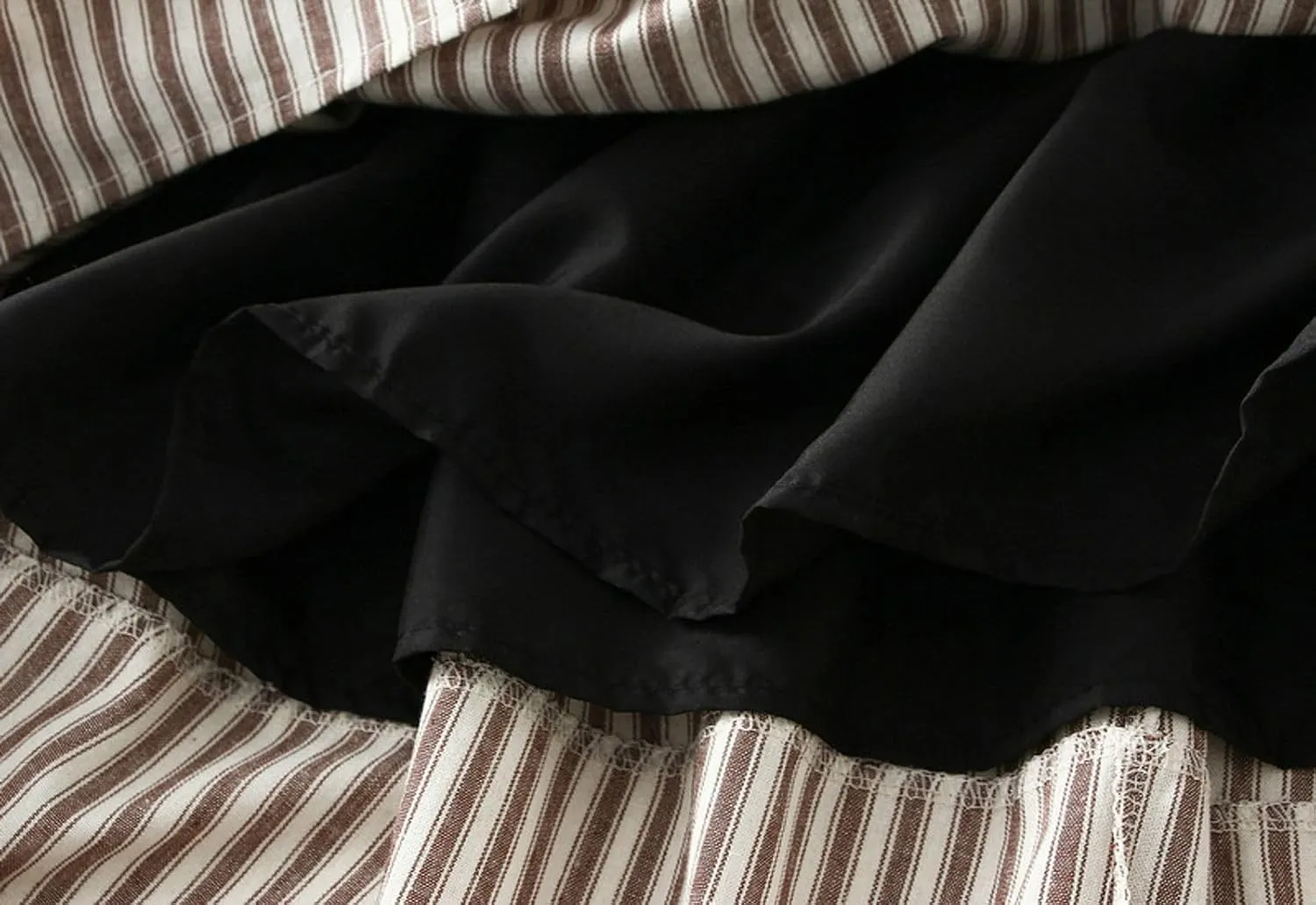 Women's Lantern Midi Skirt A-Line Striped High Waist Skirts Pleated Flowy Summer Beach Skirt