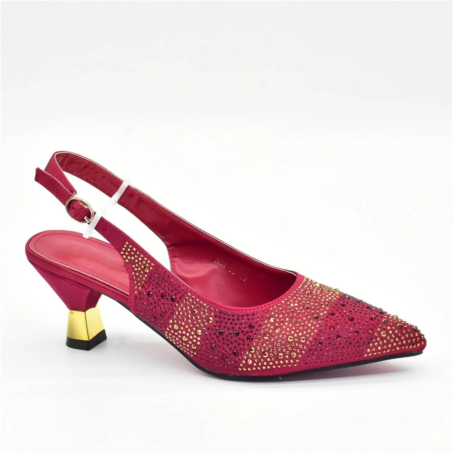 Women's Luxury African Wedding Set - Italy-Designed Rhinestone Heels & Matching Evening Bag