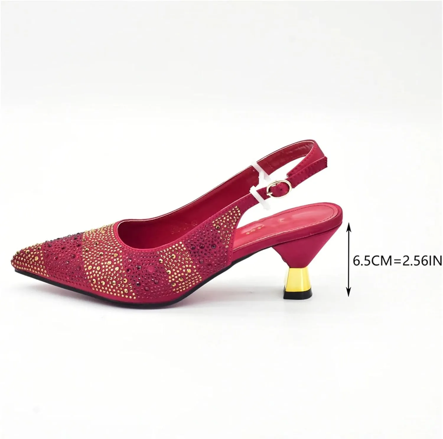 Women's Luxury African Wedding Set - Italy-Designed Rhinestone Heels & Matching Evening Bag