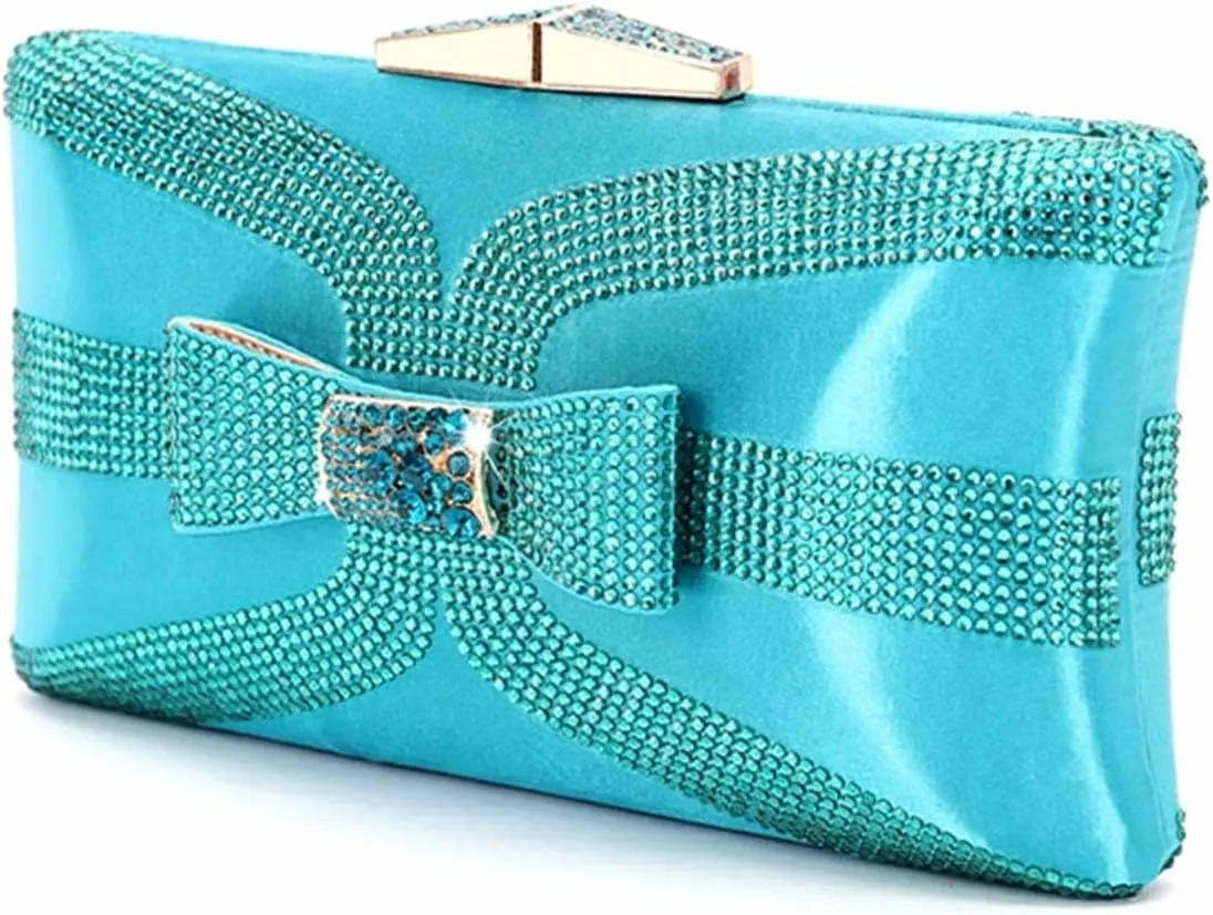 Women's Luxury Shoes Bag Set Crystal Wallet Plus Size Bow Flat Heel Sandals Italian Design Dinner Slippers Clutch Bag
