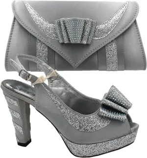 Women's Magenta Spring Bridal Set - High Heel Slingbacks & Floral Clutch for African Garden Weddings