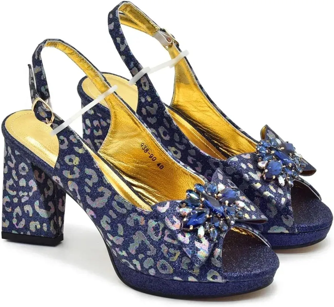 Women's Nigerian Elegant Bridal Set - Rhinestone-Embellished Pumps & Clutch Bag