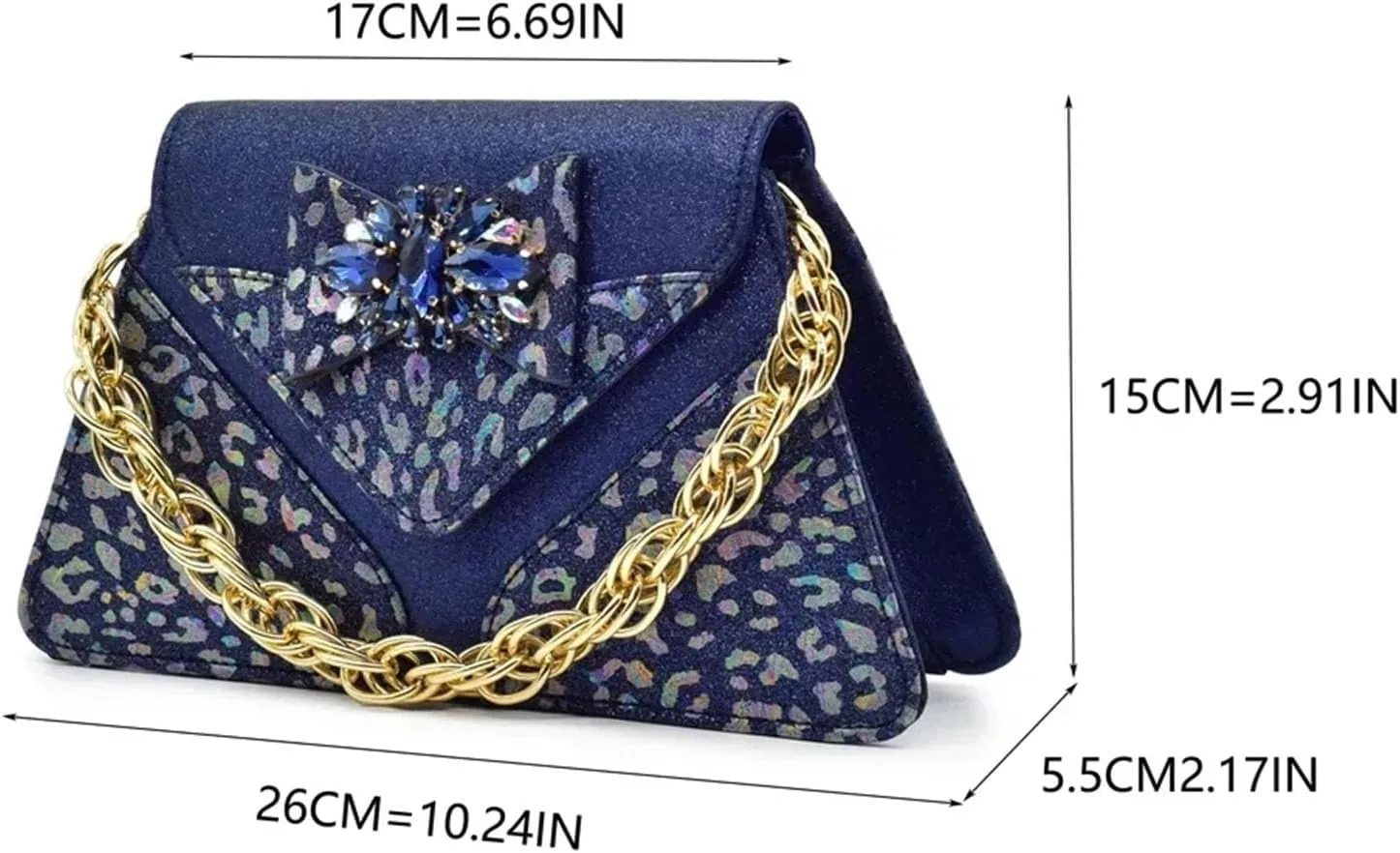 Women's Nigerian Elegant Bridal Set - Rhinestone-Embellished Pumps & Clutch Bag