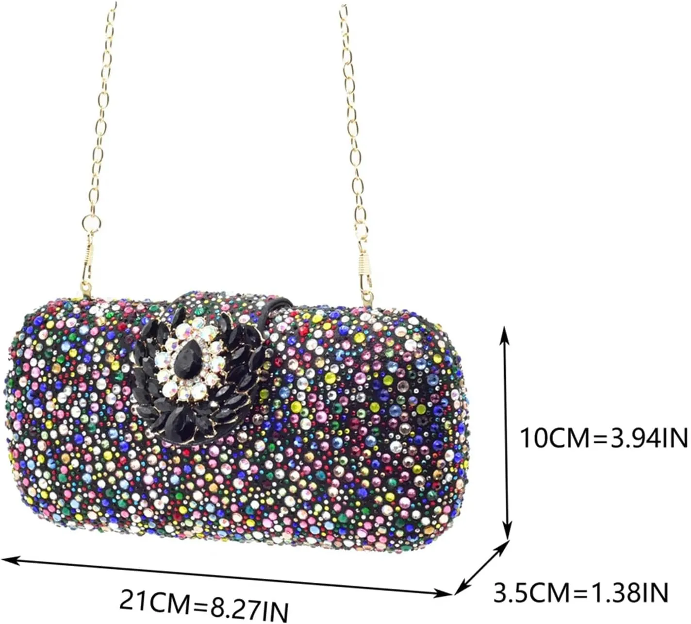 Women's Nigerian Full-Rhinestone Bridal Set - Italian Party Pumps & Matching Clutch Bag