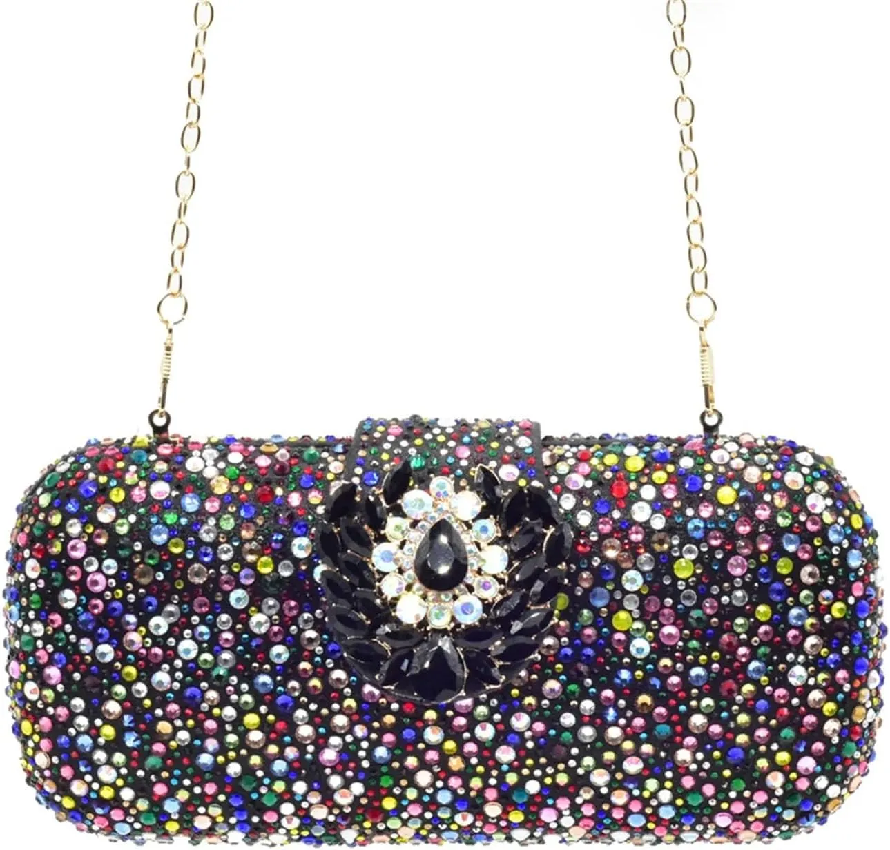 Women's Nigerian Full-Rhinestone Bridal Set - Italian Party Pumps & Matching Clutch Bag