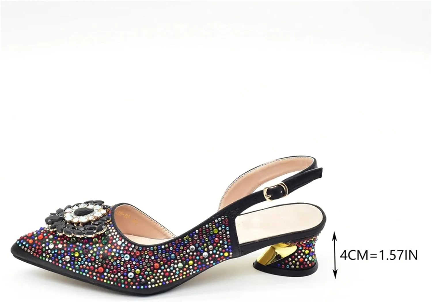 Women's Nigerian Full-Rhinestone Bridal Set - Italian Party Pumps & Matching Clutch Bag