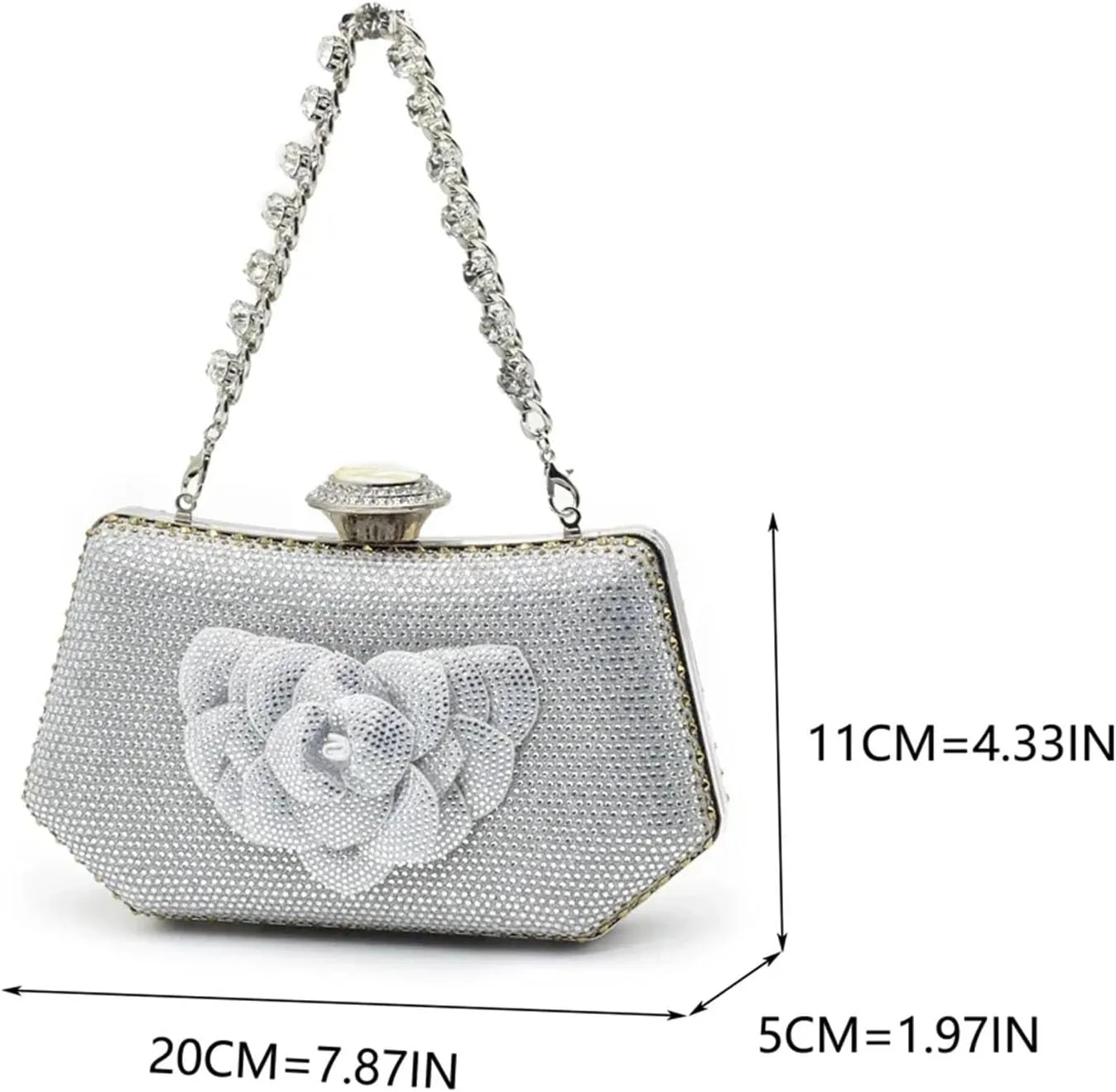 Women's Nigerian-Italian Luxury Bridal Set - Rhinestone-Embellished Pumps & Wedding Bag