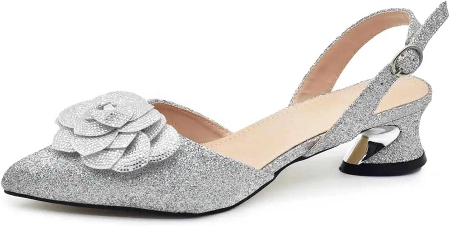 Women's Nigerian-Italian Luxury Bridal Set - Rhinestone-Embellished Pumps & Wedding Bag