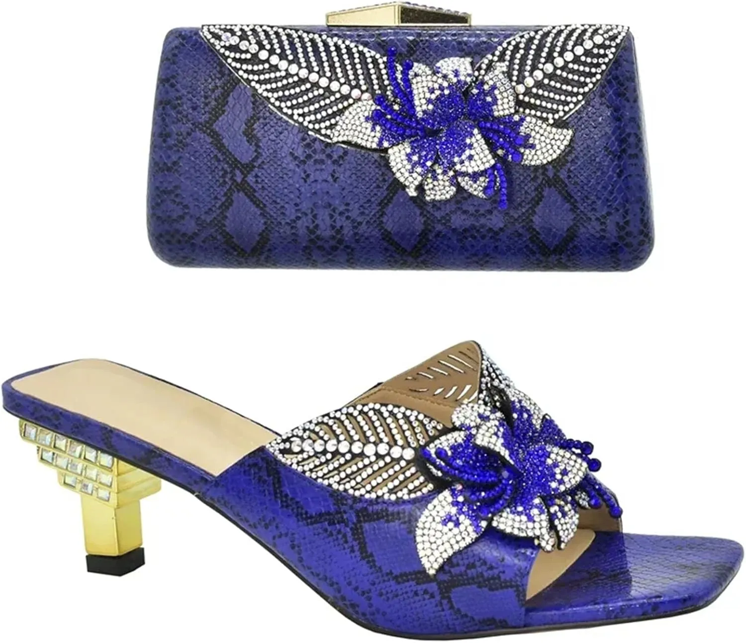 Women's Nigerian-Italian Monochrome Set - Matte Black Leather Pumps & Structured Minimalist Clutch for Sophisticated Weddings