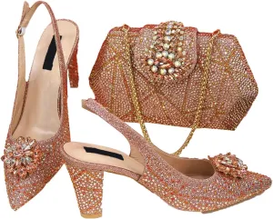 Women's Nigerian-Italian Sandal Set - Braided Leather Wedges & Matching Clutch for Beachside Weddings