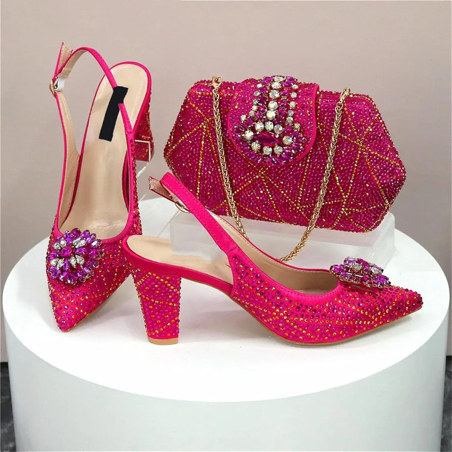 Women's Nigerian-Italian Sandal Set - Braided Leather Wedges & Matching Clutch for Beachside Weddings