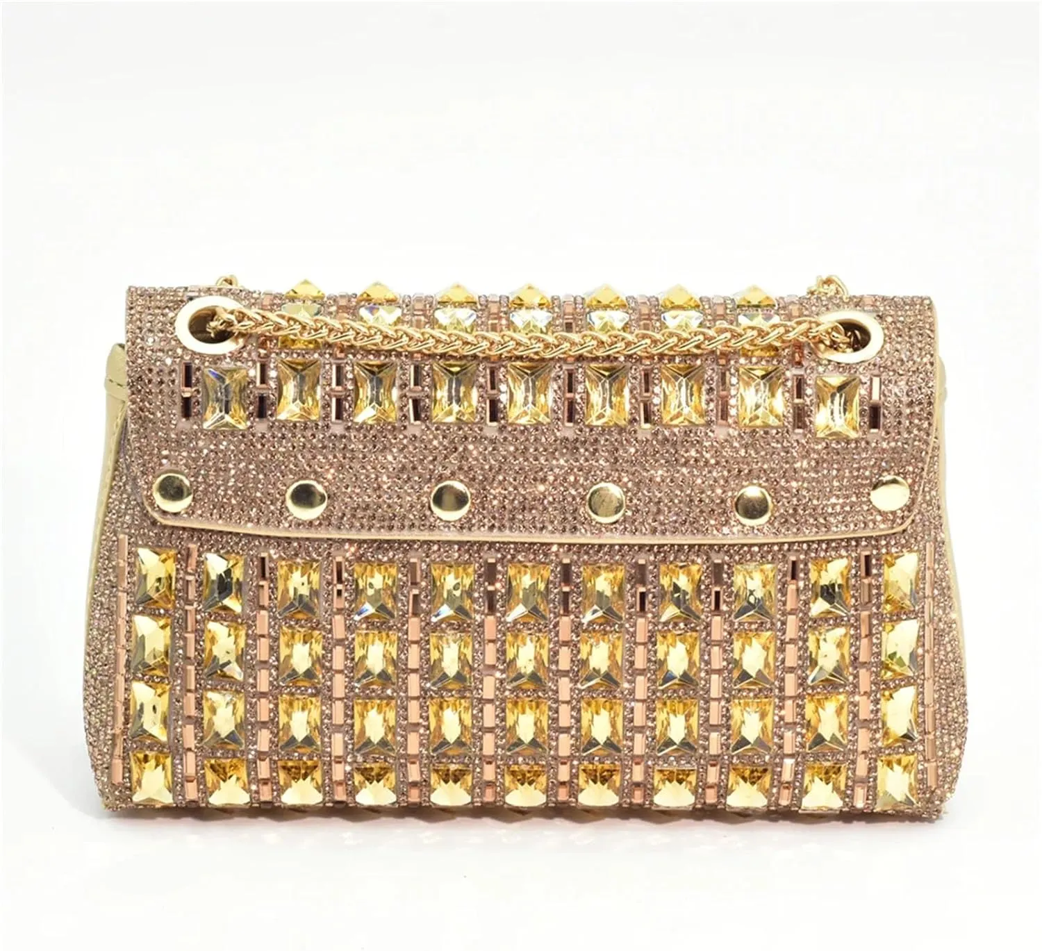 Women's Nigerian Luxury Bridal Set - Crystal-Embellished Shoes & Italian Clutch Bag