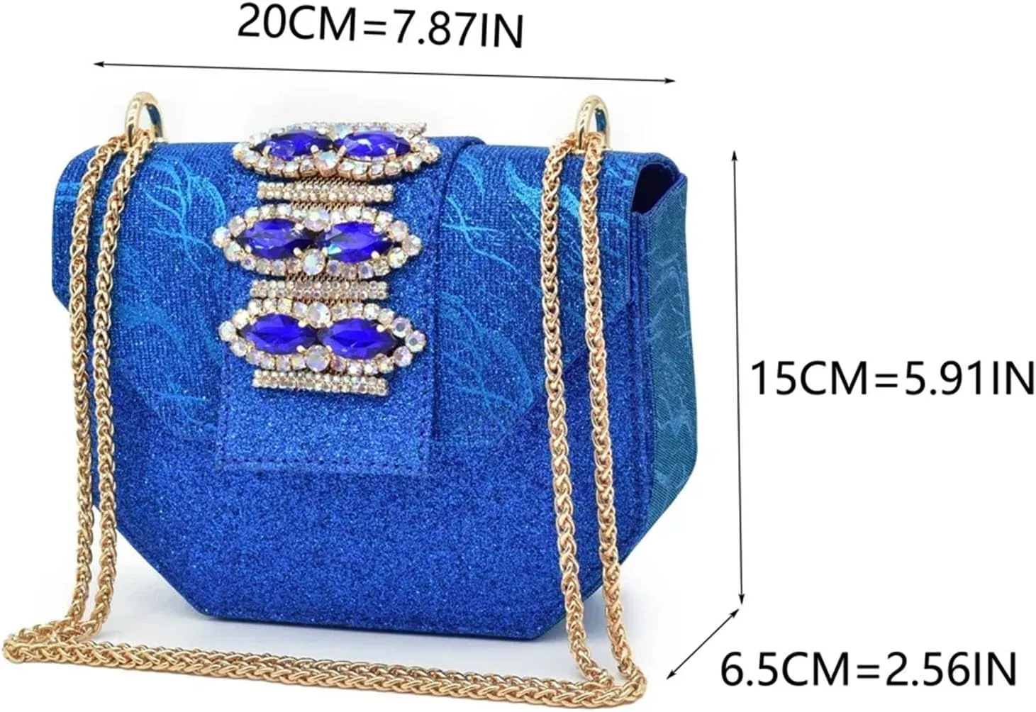 Women's Nigerian Party Shoe & Bag Set - Full Rhinestone Low Heel Pumps & Luxury Matching Clutch for Nigerian Weddings