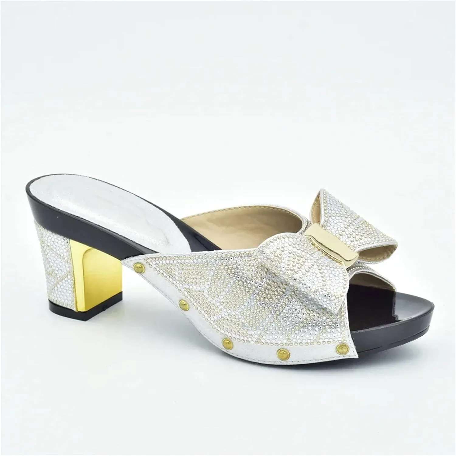 Women's Nigerian Party Shoe & Bag Set - Luxury High Heel Pumps & Matching Clutch for African Weddings