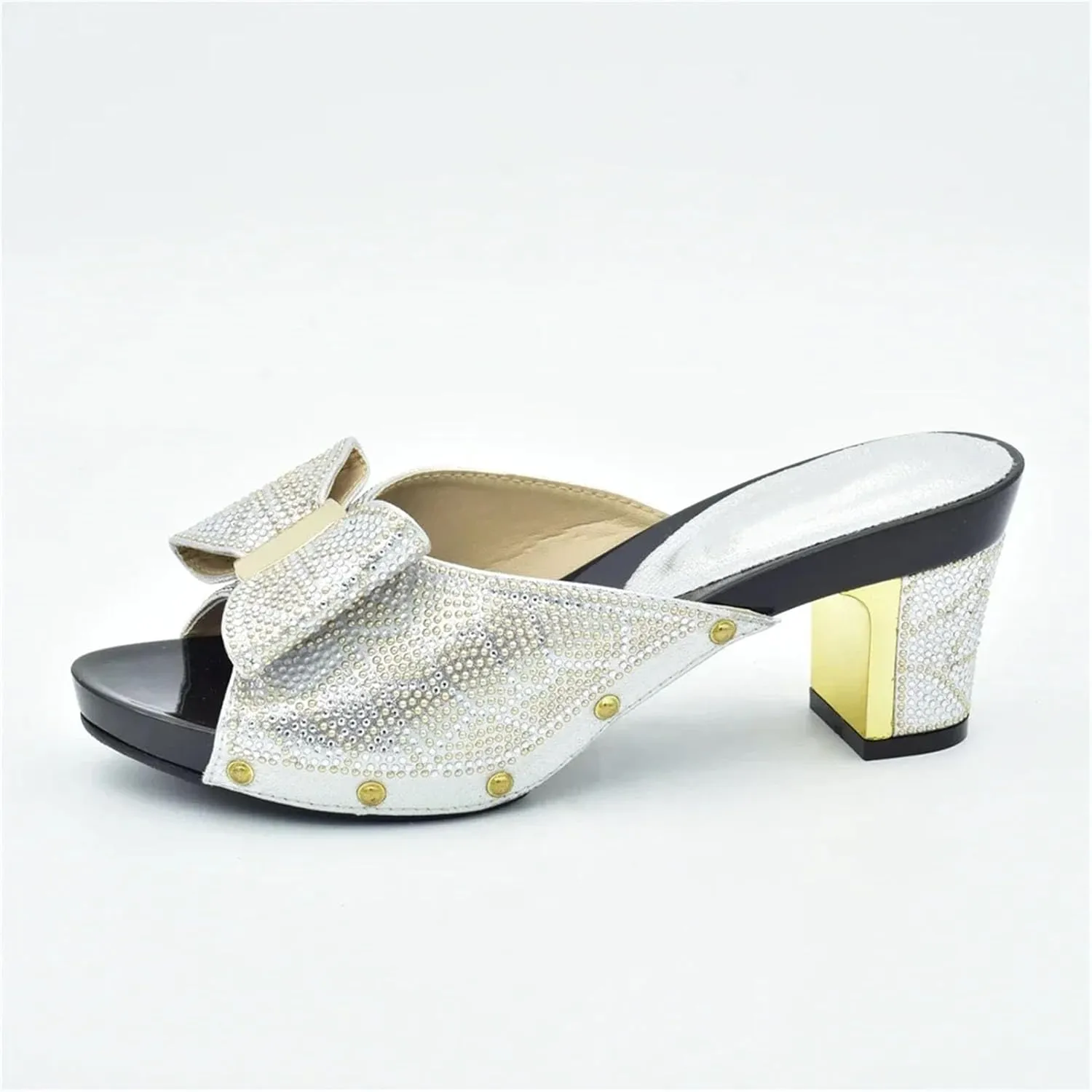 Women's Nigerian Party Shoe & Bag Set - Luxury High Heel Pumps & Matching Clutch for African Weddings