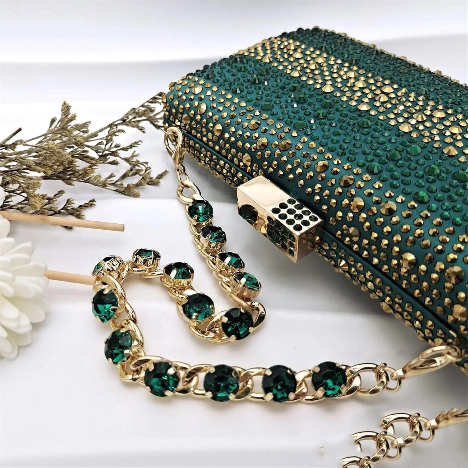 Women's Nigerian Rhinestone Heels & Clutch - Party Wedding Set